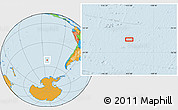 Political Location Map of the area around 52° 14' 43" S, 112° 58' 29" W