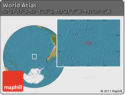 Satellite Location Map of the Area around 52° 14' 43" S, 112° 58' 29" W