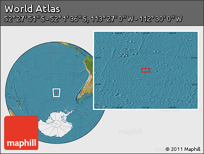 Satellite Location Map of the Area around 52° 14' 43" S, 112° 58' 29" W