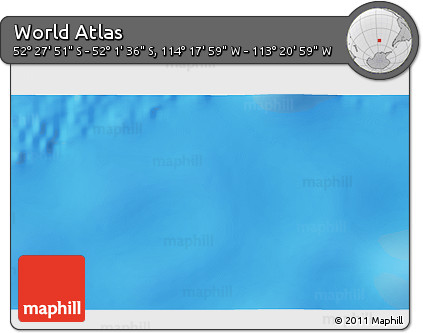 Physical 3D Map of the Area around 52° 14' 43" S, 113° 49' 29" W