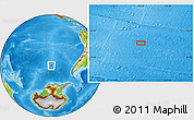 Physical Location Map of the area around 52° 14' 43" S, 113° 49' 29" W