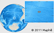 Shaded Relief Location Map of the area around 52° 14' 43" S, 113° 49' 29" W