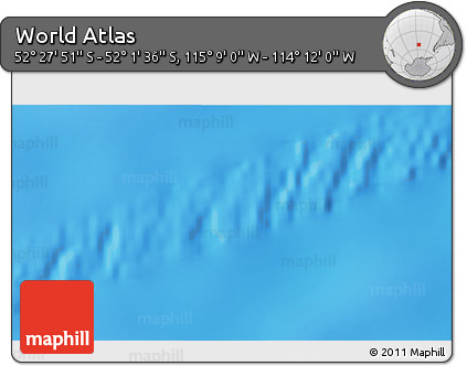 Physical 3D Map of the Area around 52° 14' 43" S, 114° 40' 30" W