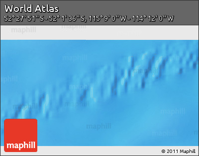 Physical 3D Map of the Area around 52° 14' 43" S, 114° 40' 30" W