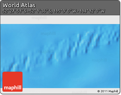 Physical 3D Map of the Area around 52° 14' 43" S, 114° 40' 30" W