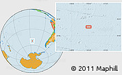 Political Location Map of the area around 52° 14' 43" S, 114° 40' 30" W