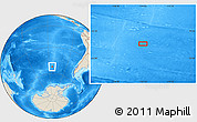 Shaded Relief Location Map of the area around 52° 14' 43" S, 114° 40' 30" W