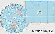 Gray Location Map of the area around 52° 14' 43" S, 116° 31' 30" E
