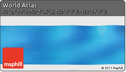 Physical Panoramic Map of the Area around 52° 14' 43" S, 122° 28' 29" E