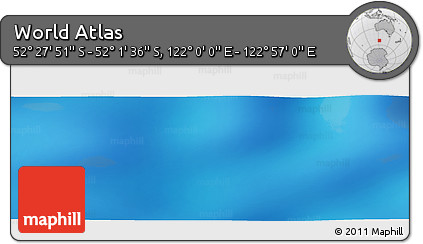 Shaded Relief Panoramic Map of the Area around 52° 14' 43" S, 122° 28' 29" E