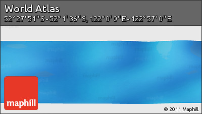Shaded Relief Panoramic Map of the Area around 52° 14' 43" S, 122° 28' 29" E