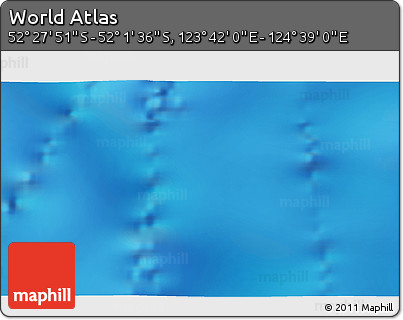 Physical 3D Map of the Area around 52° 14' 43" S, 124° 10' 30" E