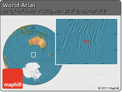 Satellite Location Map of the Area around 52° 14' 43" S, 124° 10' 30" E