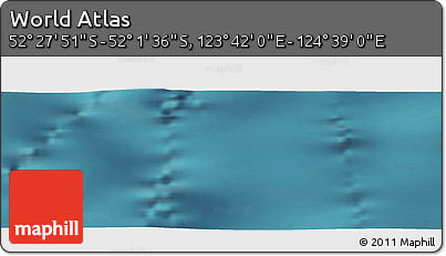 Satellite Panoramic Map of the Area around 52° 14' 43" S, 124° 10' 30" E