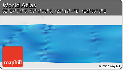 Shaded Relief Panoramic Map of the Area around 52° 14' 43" S, 124° 10' 30" E