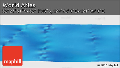 Shaded Relief Panoramic Map of the Area around 52° 14' 43" S, 124° 10' 30" E