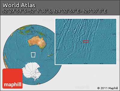 Satellite Location Map of the Area around 52° 14' 43" S, 125° 1' 30" E