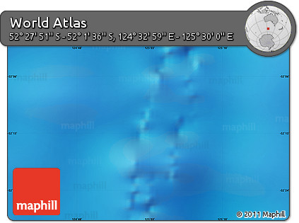 Physical Map of the Area around 52° 14' 43" S, 125° 1' 30" E