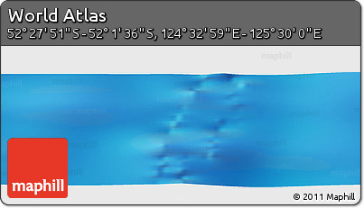 Shaded Relief Panoramic Map of the Area around 52° 14' 43" S, 125° 1' 30" E