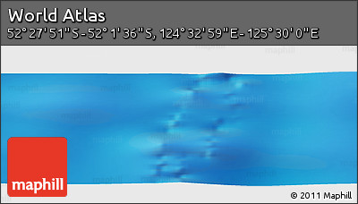 Shaded Relief Panoramic Map of the Area around 52° 14' 43" S, 125° 1' 30" E