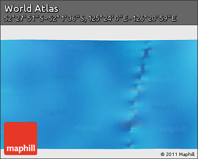 Physical 3D Map of the Area around 52° 14' 43" S, 125° 52' 30" E