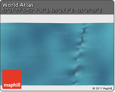 Satellite 3D Map of the Area around 52° 14' 43" S, 125° 52' 30" E