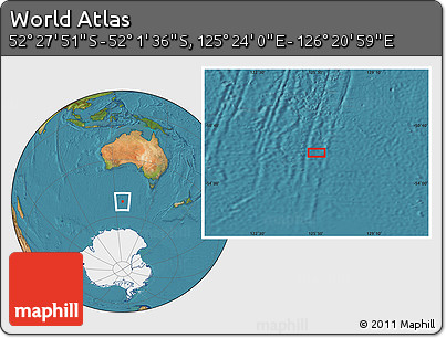 Satellite Location Map of the Area around 52° 14' 43" S, 125° 52' 30" E