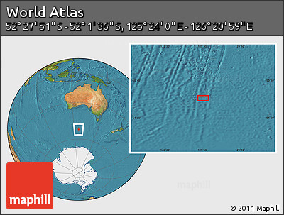 Satellite Location Map of the Area around 52° 14' 43" S, 125° 52' 30" E