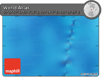 Physical Map of the Area around 52° 14' 43" S, 125° 52' 30" E