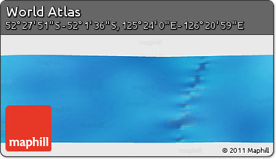 Shaded Relief Panoramic Map of the Area around 52° 14' 43" S, 125° 52' 30" E
