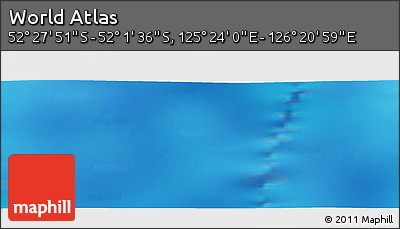 Shaded Relief Panoramic Map of the Area around 52° 14' 43" S, 125° 52' 30" E