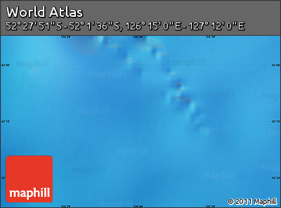 Physical Map of the Area around 52° 14' 43" S, 126° 43' 29" E