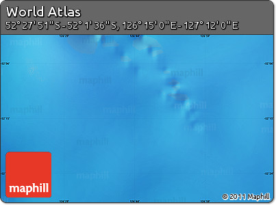 Physical Map of the Area around 52° 14' 43" S, 126° 43' 29" E