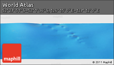 Physical Panoramic Map of the Area around 52° 14' 43" S, 126° 43' 29" E