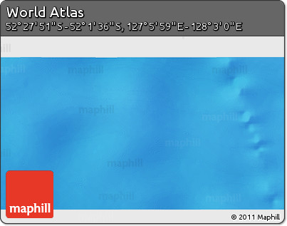 Shaded Relief 3D Map of the Area around 52° 14' 43" S, 127° 34' 30" E