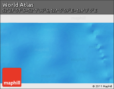 Shaded Relief 3D Map of the Area around 52° 14' 43" S, 127° 34' 30" E