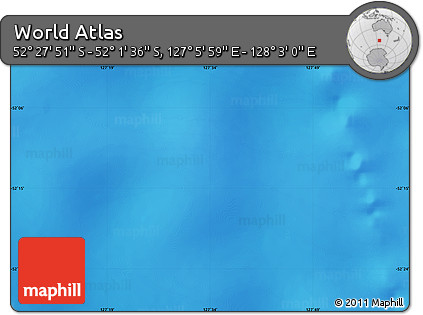 Physical Map of the Area around 52° 14' 43" S, 127° 34' 30" E