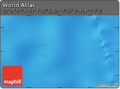 Physical Map of the Area around 52° 14' 43" S, 127° 34' 30" E