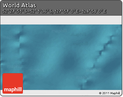 Satellite 3D Map of the Area around 52° 14' 43" S, 128° 25' 30" E