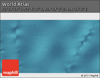 Satellite 3D Map of the Area around 52° 14' 43" S, 128° 25' 30" E