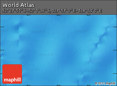 Shaded Relief Map of the Area around 52° 14' 43" S, 128° 25' 30" E