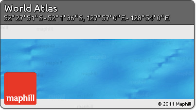Shaded Relief Panoramic Map of the Area around 52° 14' 43" S, 128° 25' 30" E