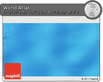 Physical 3D Map of the Area around 52° 14' 43" S, 129° 16' 30" E