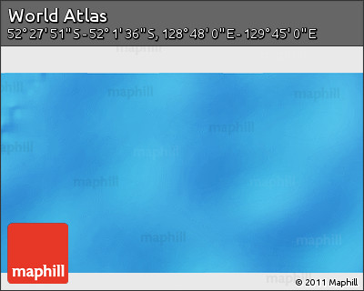 Physical 3D Map of the Area around 52° 14' 43" S, 129° 16' 30" E