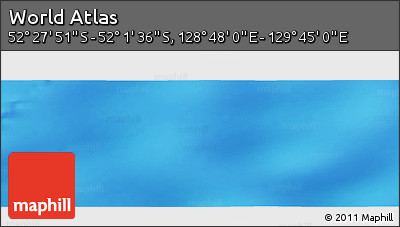 Physical Panoramic Map of the Area around 52° 14' 43" S, 129° 16' 30" E