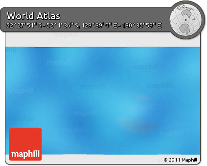 Shaded Relief 3D Map of the Area around 52° 14' 43" S, 130° 7' 30" E