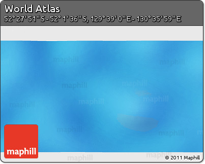 Shaded Relief 3D Map of the Area around 52° 14' 43" S, 130° 7' 30" E