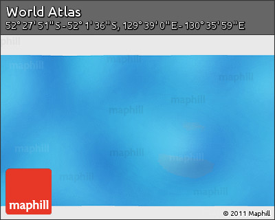 Shaded Relief 3D Map of the Area around 52° 14' 43" S, 130° 7' 30" E