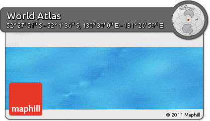 Shaded Relief Panoramic Map of the Area around 52° 14' 43" S, 130° 58' 29" E