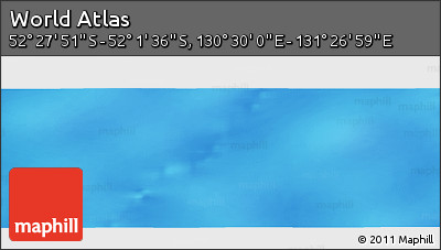 Shaded Relief Panoramic Map of the Area around 52° 14' 43" S, 130° 58' 29" E